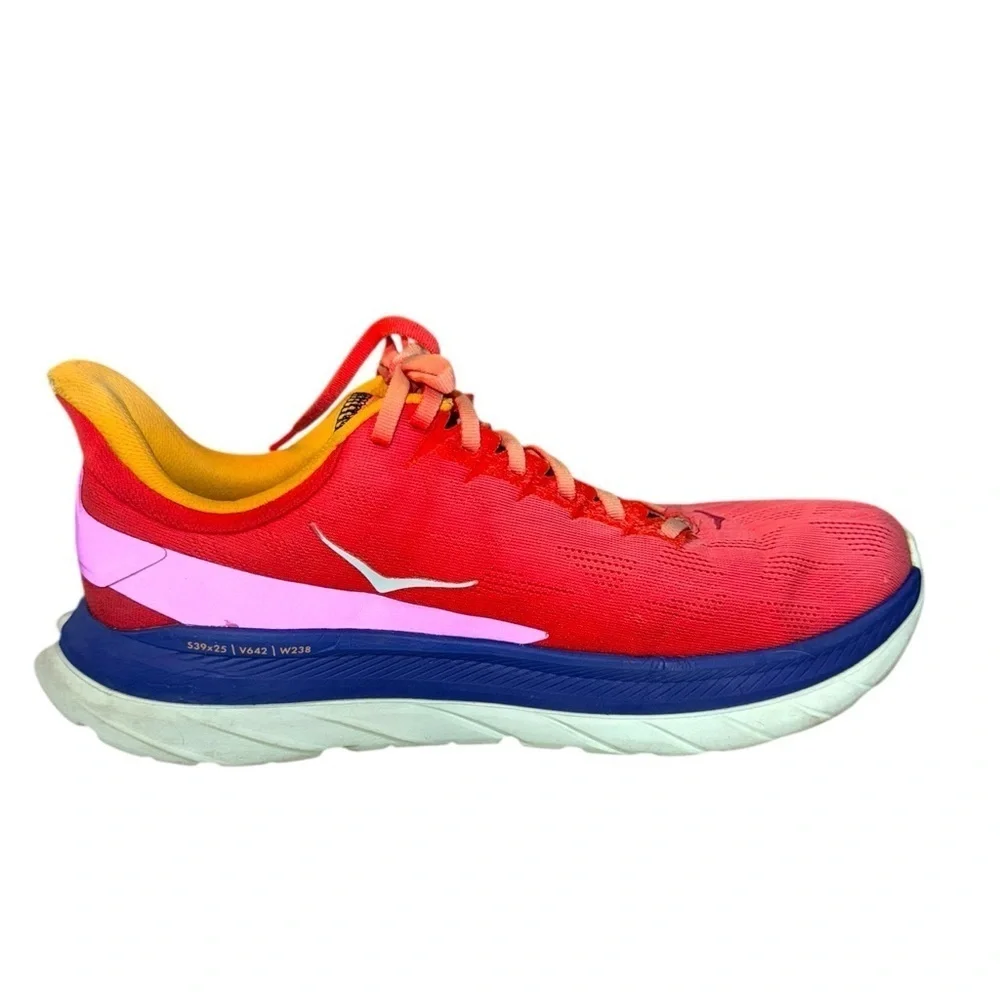 ▶️ Hoka ◀️ Mach 4 Multi Color Red/ Orange Gold Blue Colorway - Picture 9 of 14
